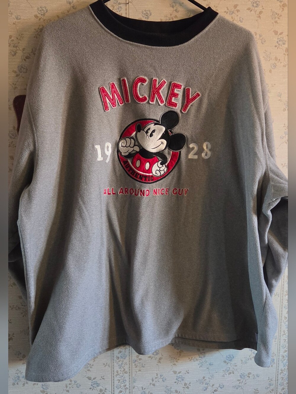Disney Store Exclusive Grey Oversize Crewneck Sweatshirt with Mickey Graphic, XL